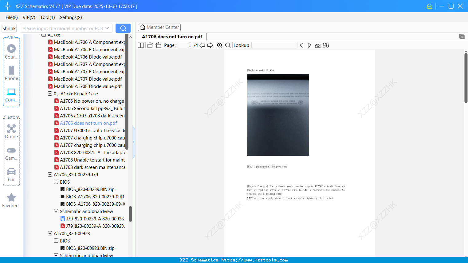 Laptop Apple A1706 Does Not Turn On